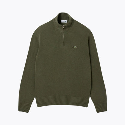 LC Zipped High Neck Carded Wool Sweater