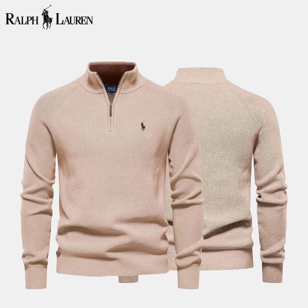 𝑅𝐿 Classic Knit Quarter-Zip Sweater